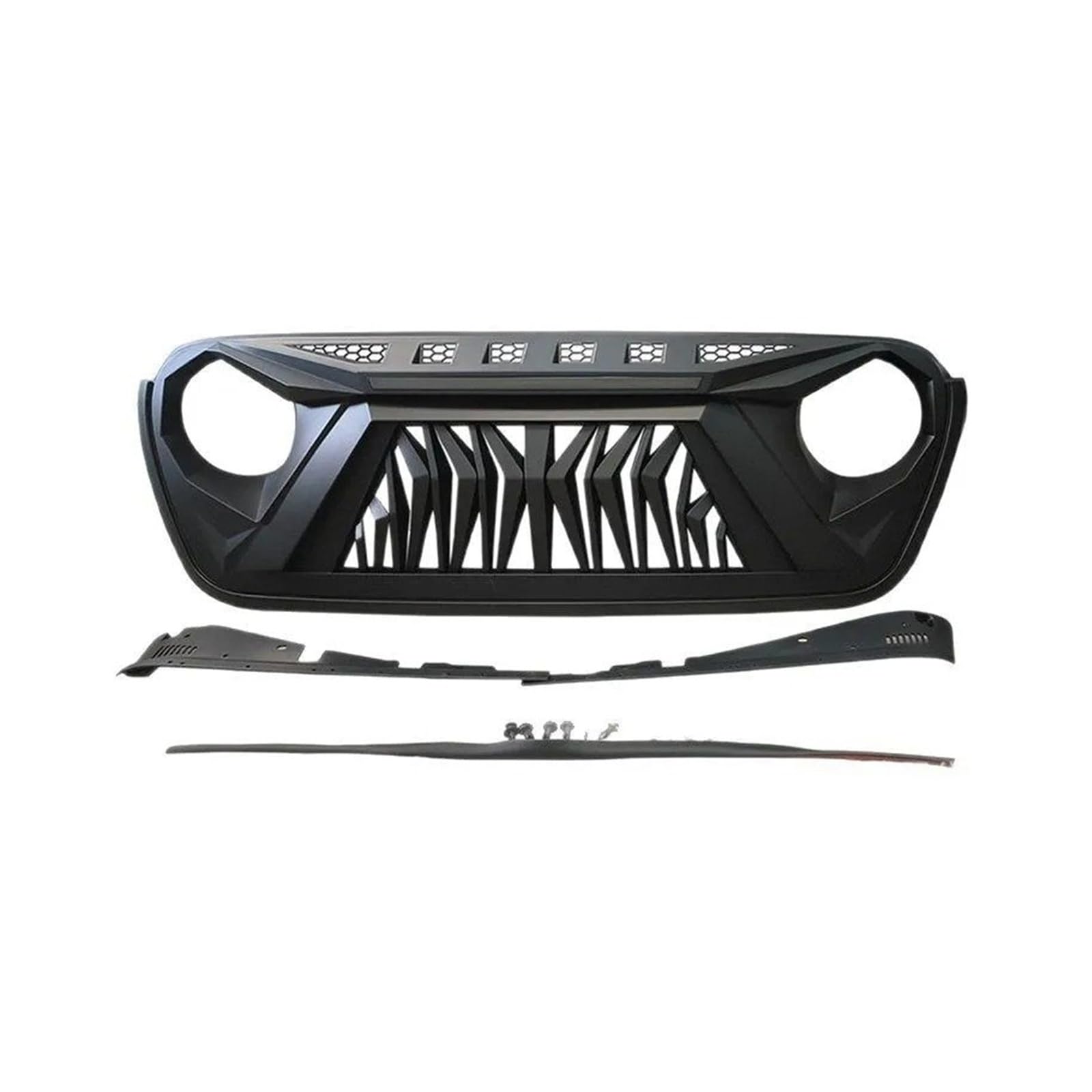 Für Jeep Für Wrangler JL Streamer Grille Restaurierung Zubehör Auto Front Grill Zubehör(Schwarz)
