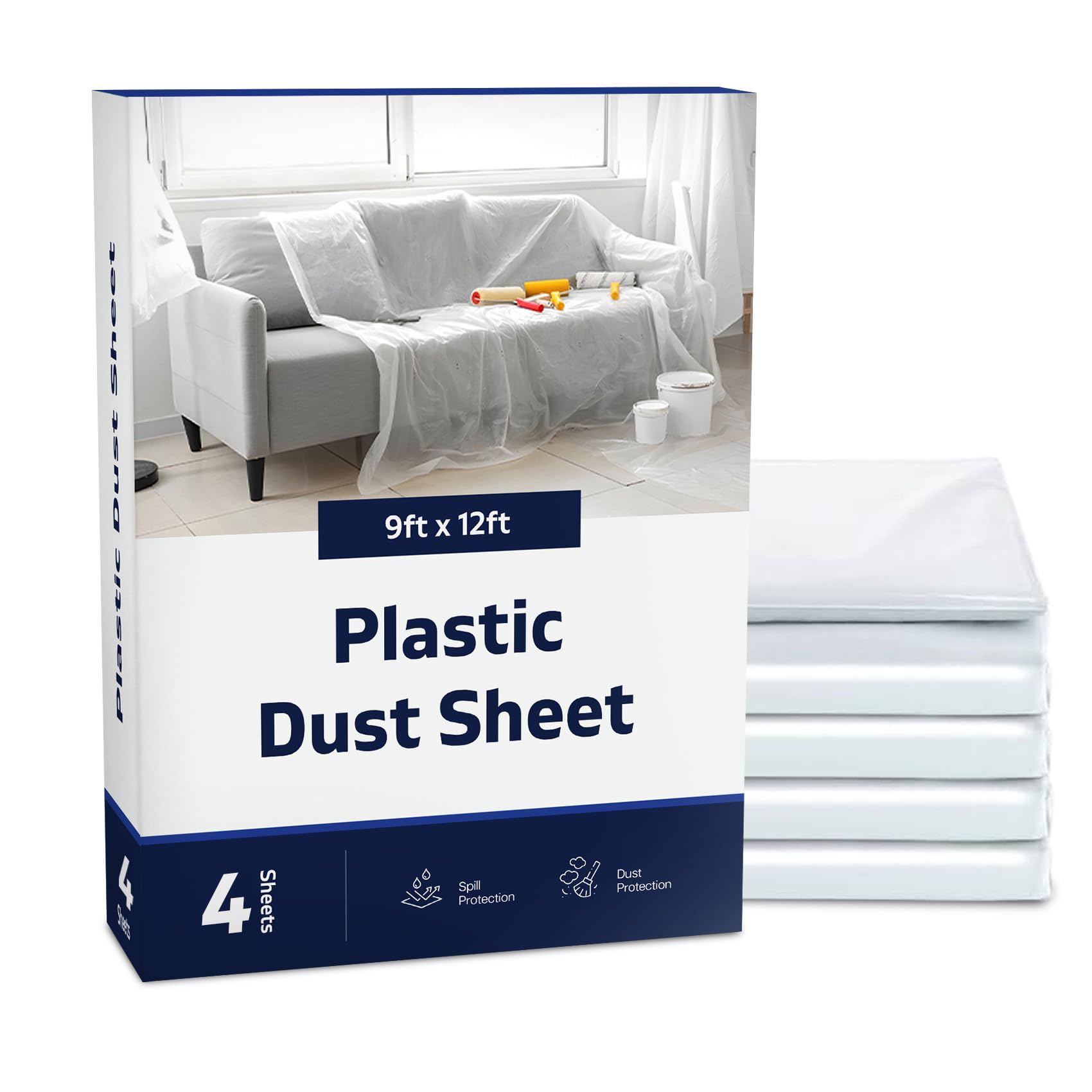 Besto 4Pk Pvc Dust Sheets Dust Sheets For Decorating (4Pk Pvc Dust Sheets)