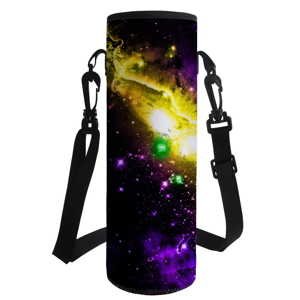 HUGS IDEA Outer Space Water Bottle Sleeve Bag, Neoprene Insulated Bottle Cover Pouch — image 1