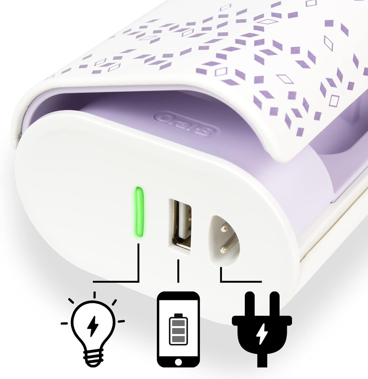 Oral-B Genius Series - Estuche de viaje para cepillos de dientes con función de carga para 1 pieza de mano y 2 cabezales de cepillo de dientes | Juego de funda de viaje y cable de carga (morado),