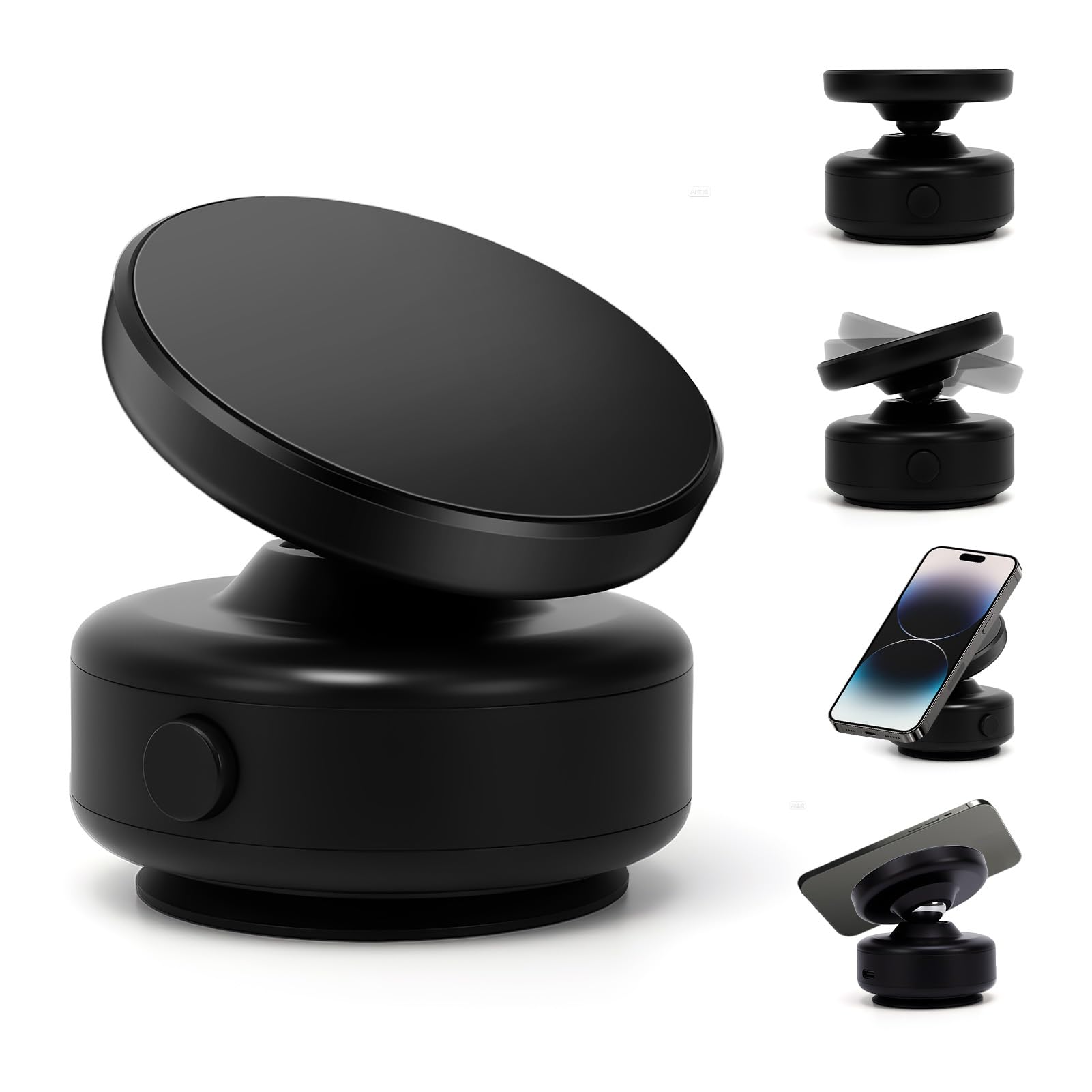 Soporte magnético de vacío para teléfono de Coche, aleación de Aluminio, 5 kg de Fuerza de succión, portátil, con Ventosa eléctrica, para Coche y hogar