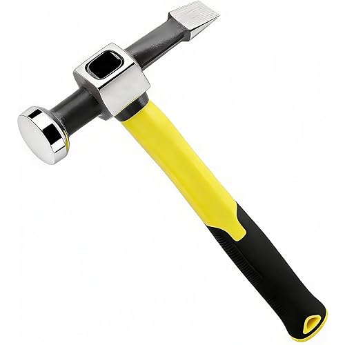 Auto Body Hammer,Flat and Round Head,Polished,Reinforce,Anti-Rust,Plastic Handle.
