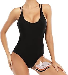 Supcomsta Women's One Piece Leak-Proof Period Swimwear Menstrual Bathing Suit Racerback Training Swimsuit for Teens Girls