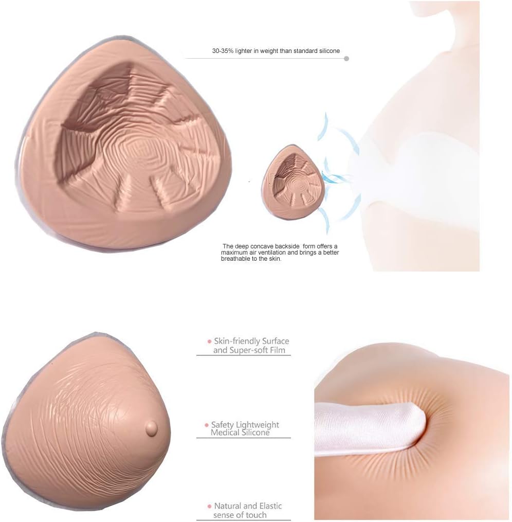 BIMEI TriangleLightweight Silicone Breast Forms Women Mastectomy Prosthesis Armpit Make Up Type Bra Inserts Pad 1 Piece