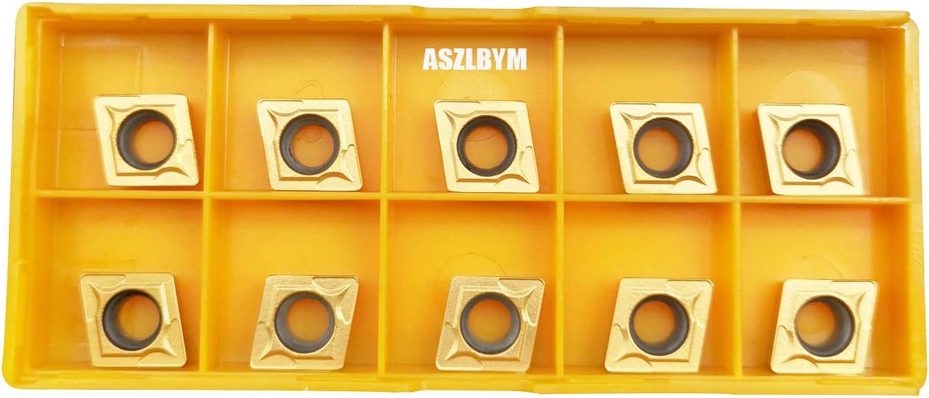 CCMT21.51 / CCMT060204 Carbide Turning Inserts CCMT Insert Mutilayer Coated CNC Lathe Inserts for Metal Lathe Turning Tool Holder Replacement Insert (CCMT21.51 yllow)