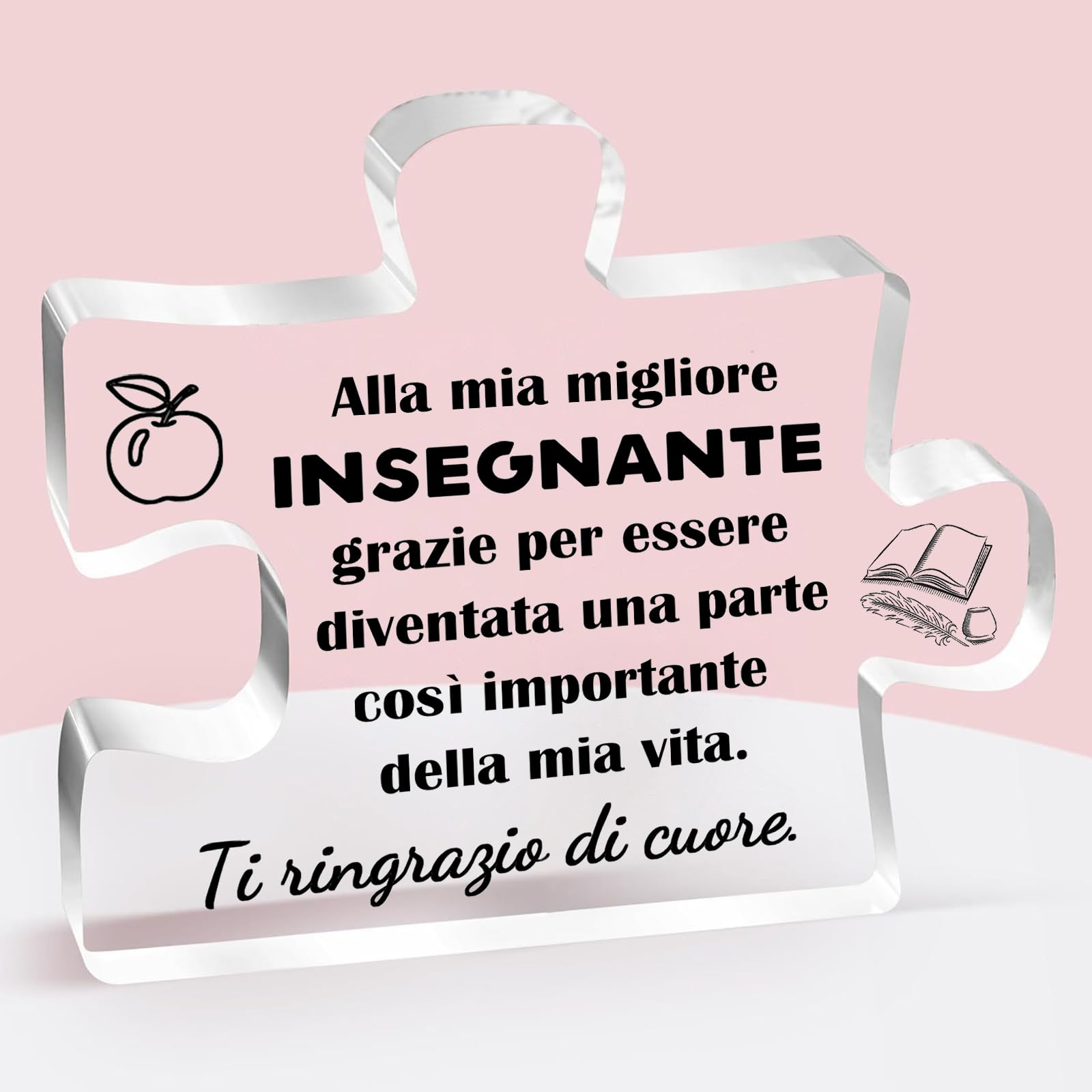 Targa in acrilico a forma di puzzle, regalo per insegnanti e insegnanti, regalo di ringraziamento per uomini e donne