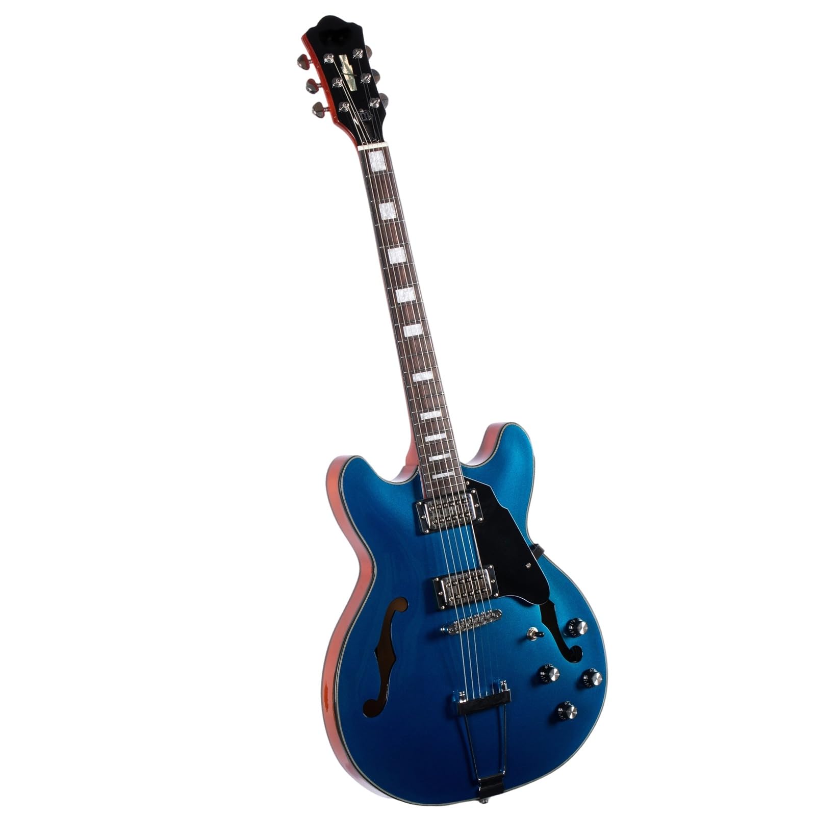 Standard Gitara Elektryczna Profesjonalna Praworęczna Gitara Elektryczna Typu Full Scale Semi Hollow 6 Strunowa Z Metalowym Korpusem