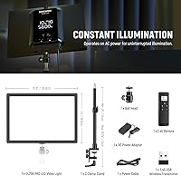 Vista 9 de NEEWER 25W 12.9" Luz Clave de Transmisión con Soporte de Escritorio/Control Remoto 2.4G/Transmisor USB, Control de APP para PC/Mac 2300Lx/0.5m