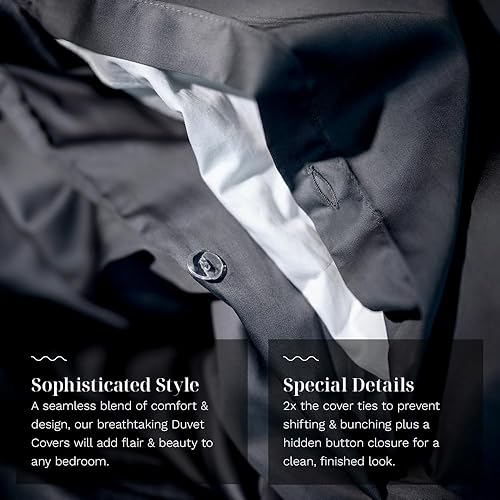Miniatura 3 de LUXOME Funda de edredón de lujo  Ajuste de gran tamaño  Tecnología 37.5  Tacto fresco  Regulación térmica  2 lazos de funda  MatrimonialQueen - 90 x