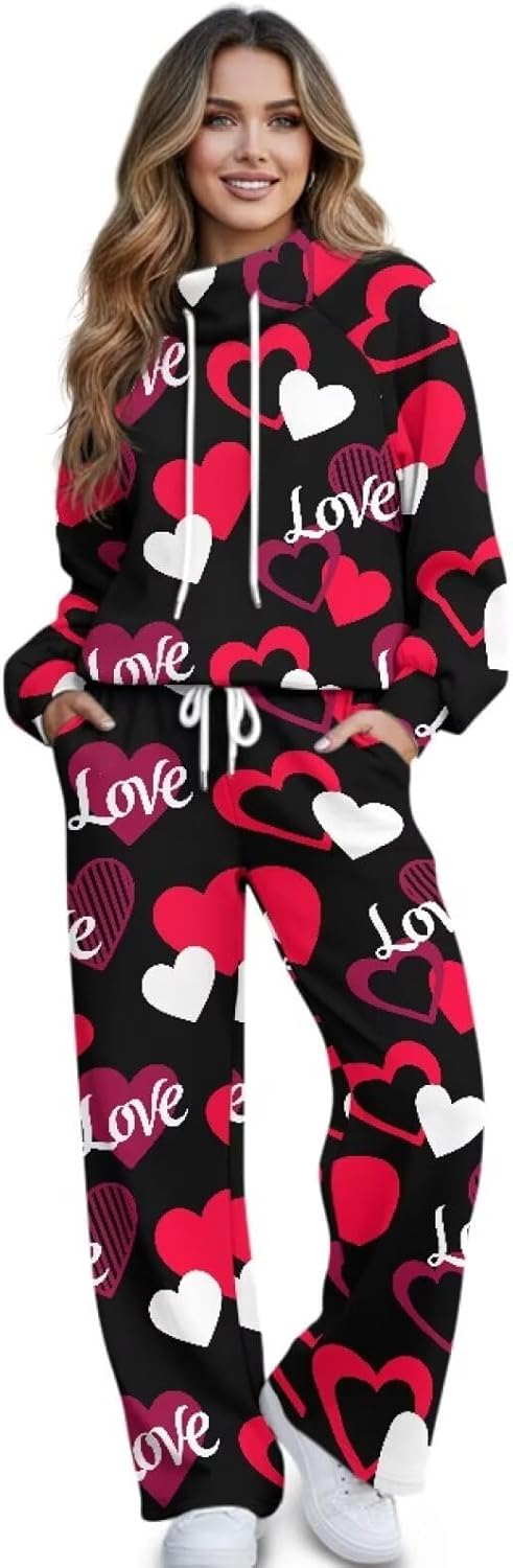 Women 2 Piece Workout Sets Soft High Waisted Stretch Wide Leg Sweatpants Breathable Lounge Yoga Tracksuit Sets