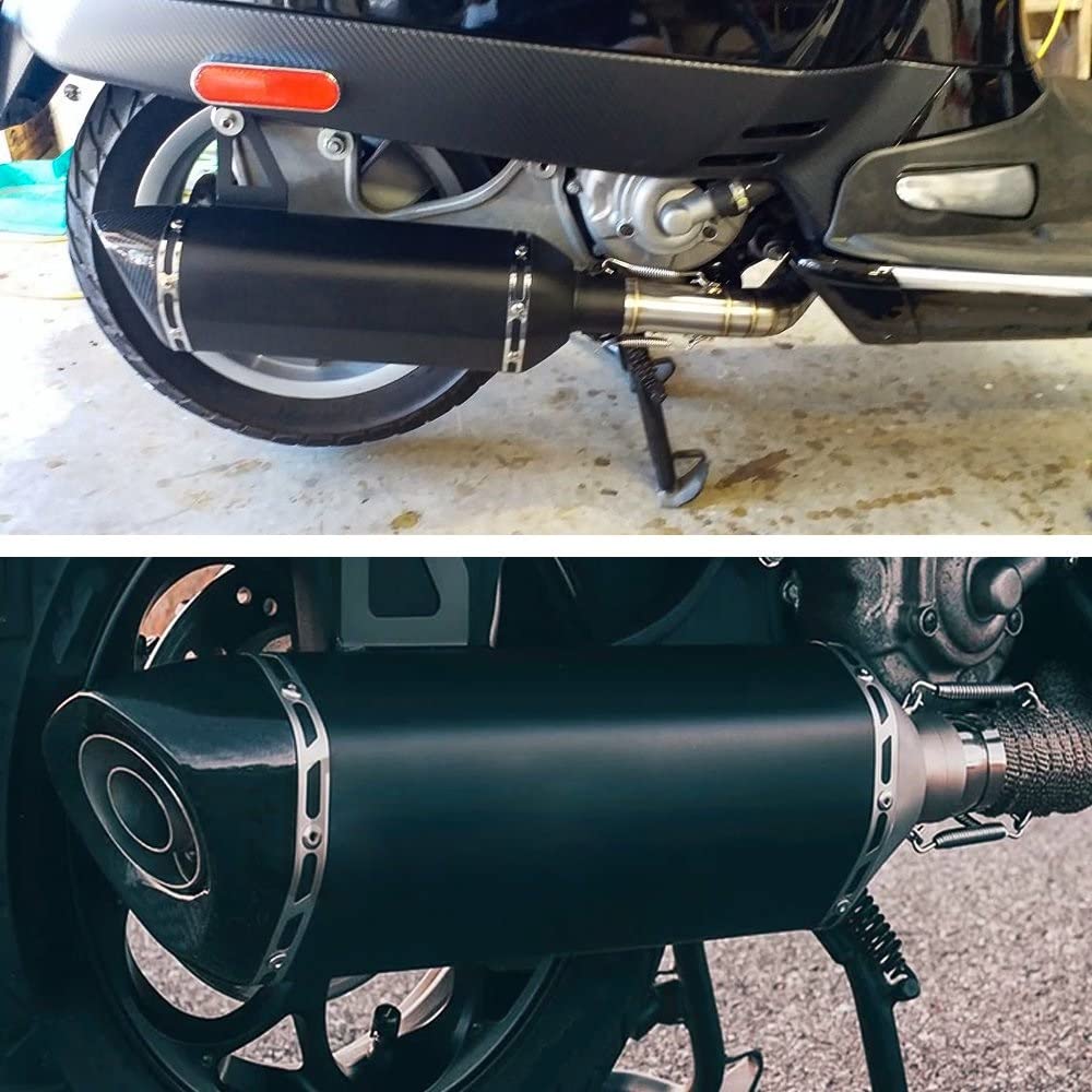 Motorrad Auspuff Schalldämpfer Motorrad-Slip-On-Auspuff-Mittelrohr-Auspuffrohr Für Vespa GTS 250 GTS 300 2007– 2017 2018 2019 2020 Motorrad Auspuff