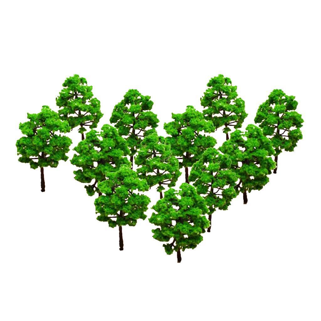 AUYXSSZ Model Train Trees 10pcs Bright Green Scenic Layout Diorama and Improve Track Side Aesthetics Quantity10pcs for Sceneray Layout Diorama Approx