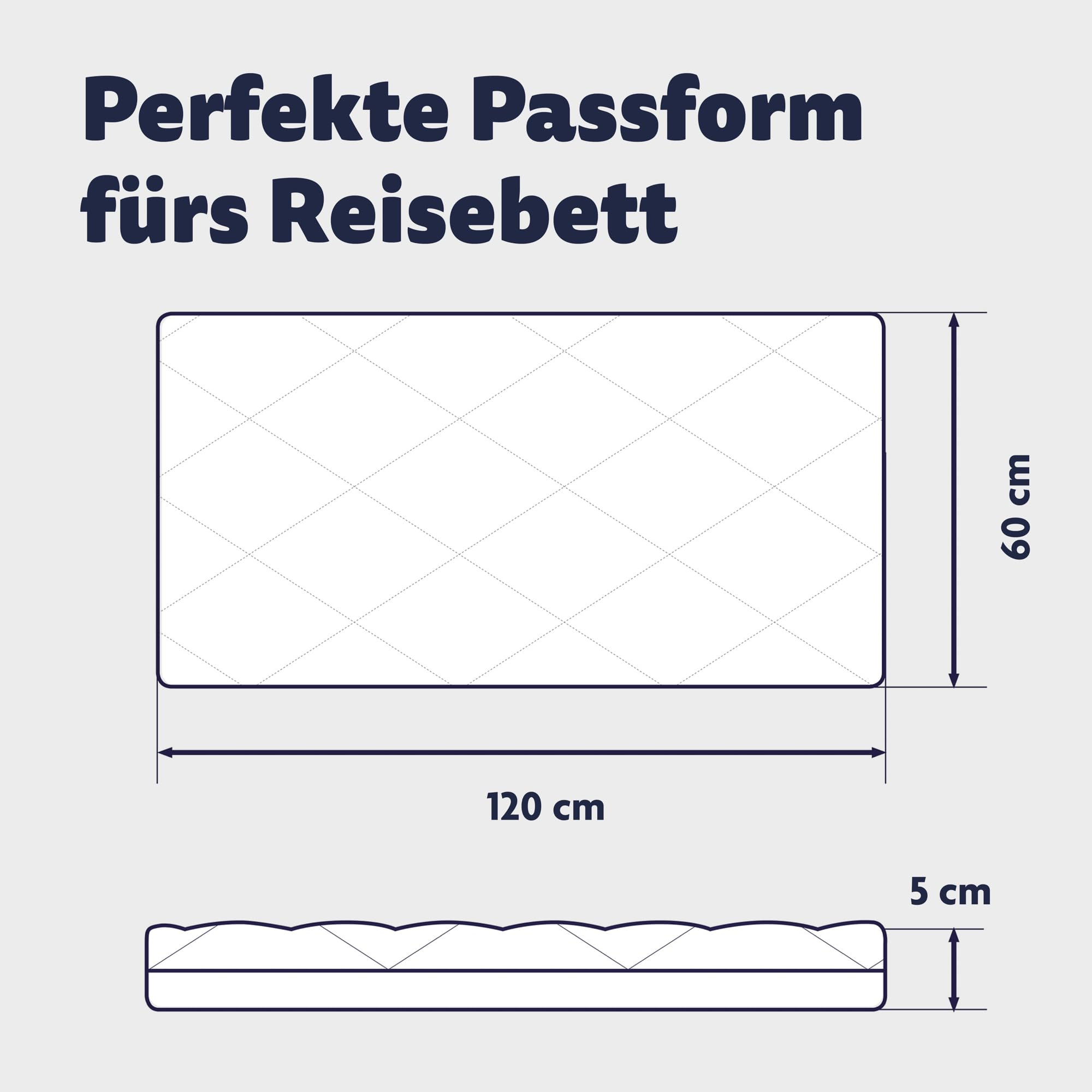 Julius Zöllner Reisebettmatratze Travelsoft Premium, Schadstoffgeprüft nach Standard 100 by OEKO-TEX, 60 x120 cm