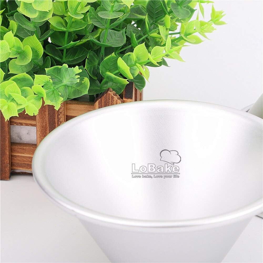 LoBake 5pcs 13cm diameter big volcano cone burning mountain shape aluminum alloy metal cake mold mousse cheese bread egg tarts molds loaf moldes DIY bakery supplies