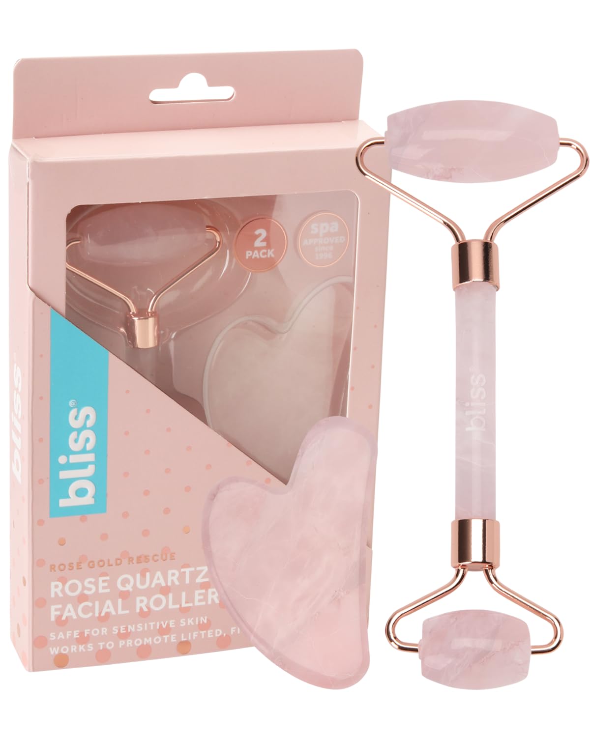 BlissGua Sha and Facial Roller - Beauty Spa Grade Self Care Massager Tool Set, Size One Size, Rose