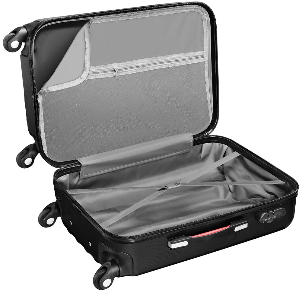 Set 3 Valigie Rigide in ABS, Valigia M-L-XL e Beauty Case, Manico Telescopico e Ruote Easy Roll, Lucchetto Serratura a Codice, Trolley Resistenti da Viaggio, Bagaglio a Mano (3 + 1 Nero)