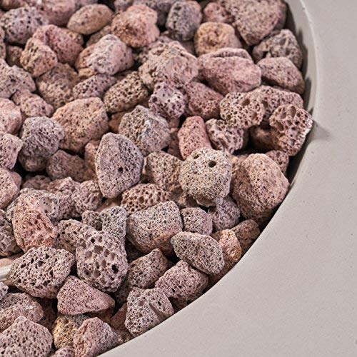 Leo Outdoor 31" Round Light Weight Concrete Propane Burning Fire Pit, Light Gray #TOP6