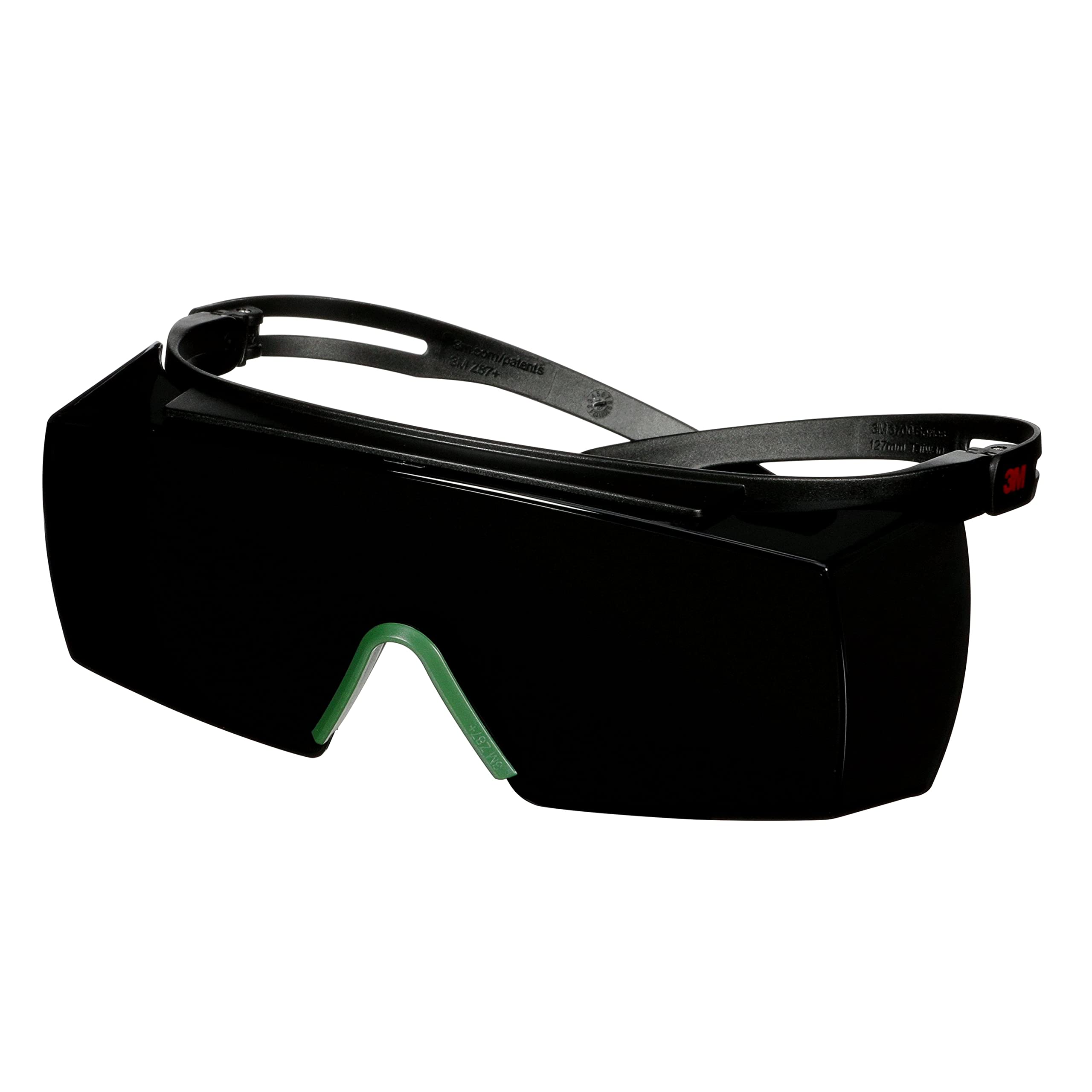 3M SecureFit 3700 Overspectacles, Black Temples, Anti-Scratch, IR 5.0 Grey Lens, SF3750AS-BLK