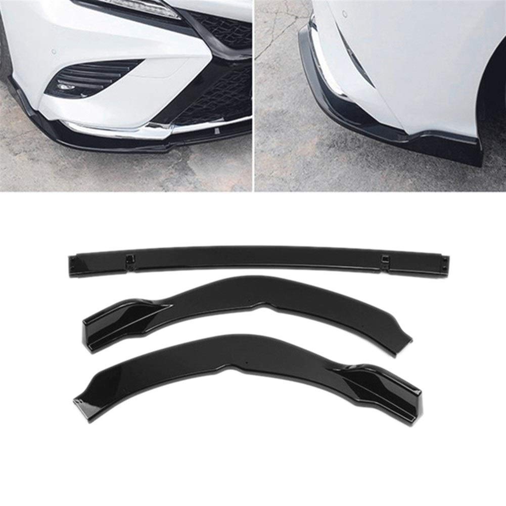 Malowany czarny zestaw zderzaka przedniego Spoiler Lip 3szt, dla Toyota, Camry 2018-2020 Deflektor zderzaka