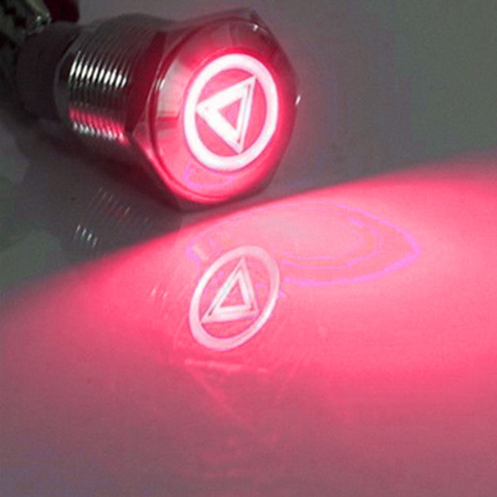 16mm Interrupteur à Bascule Rouge LED 12V 3A Bouton Poussoir