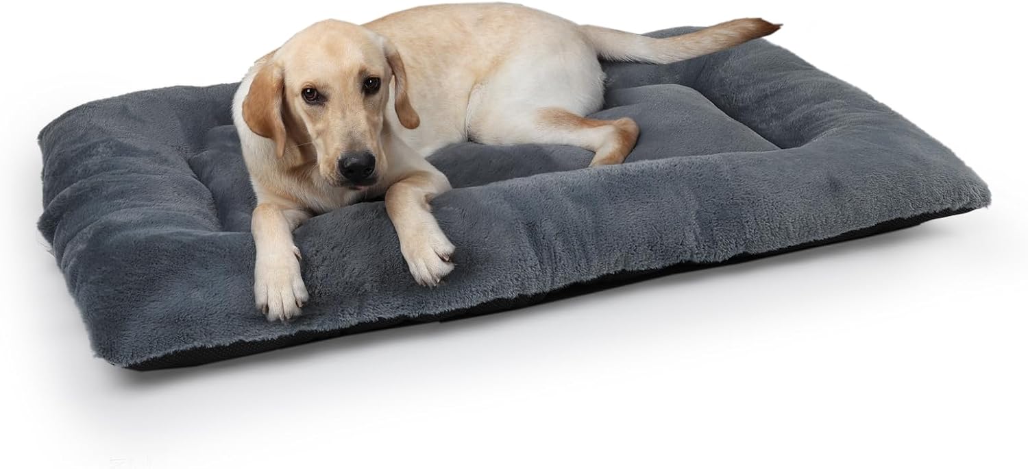 Crate Pad 42 Inch Machine Washable,Crate Beds for Large Dogs Soft Fluffy Cozy with