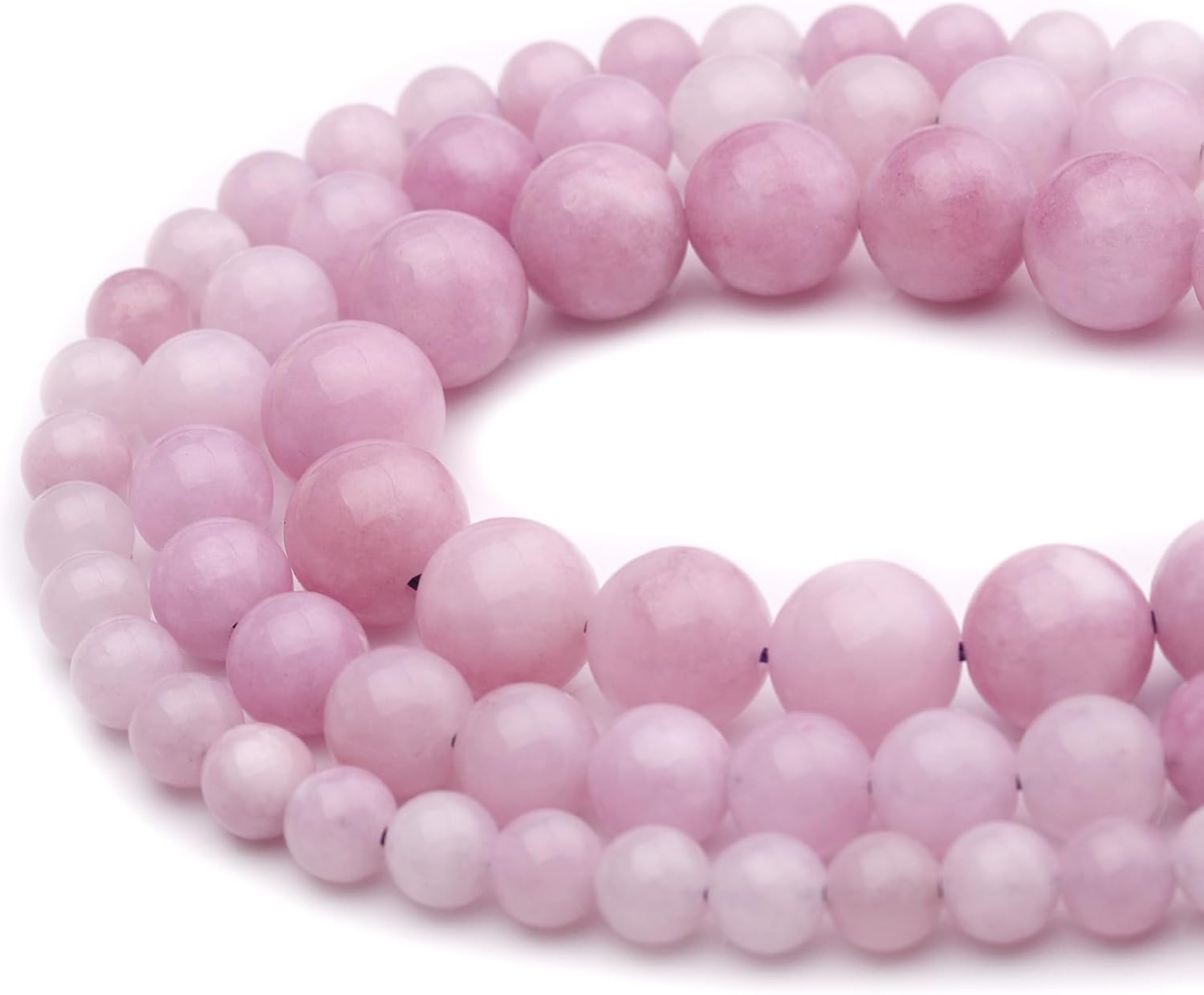 6mm Pink Chalcedony Natural Stone Beads for Jewelry Making Supplies,65pcs Round Loose Gemstones for Bracelet Necklace 15 Inch