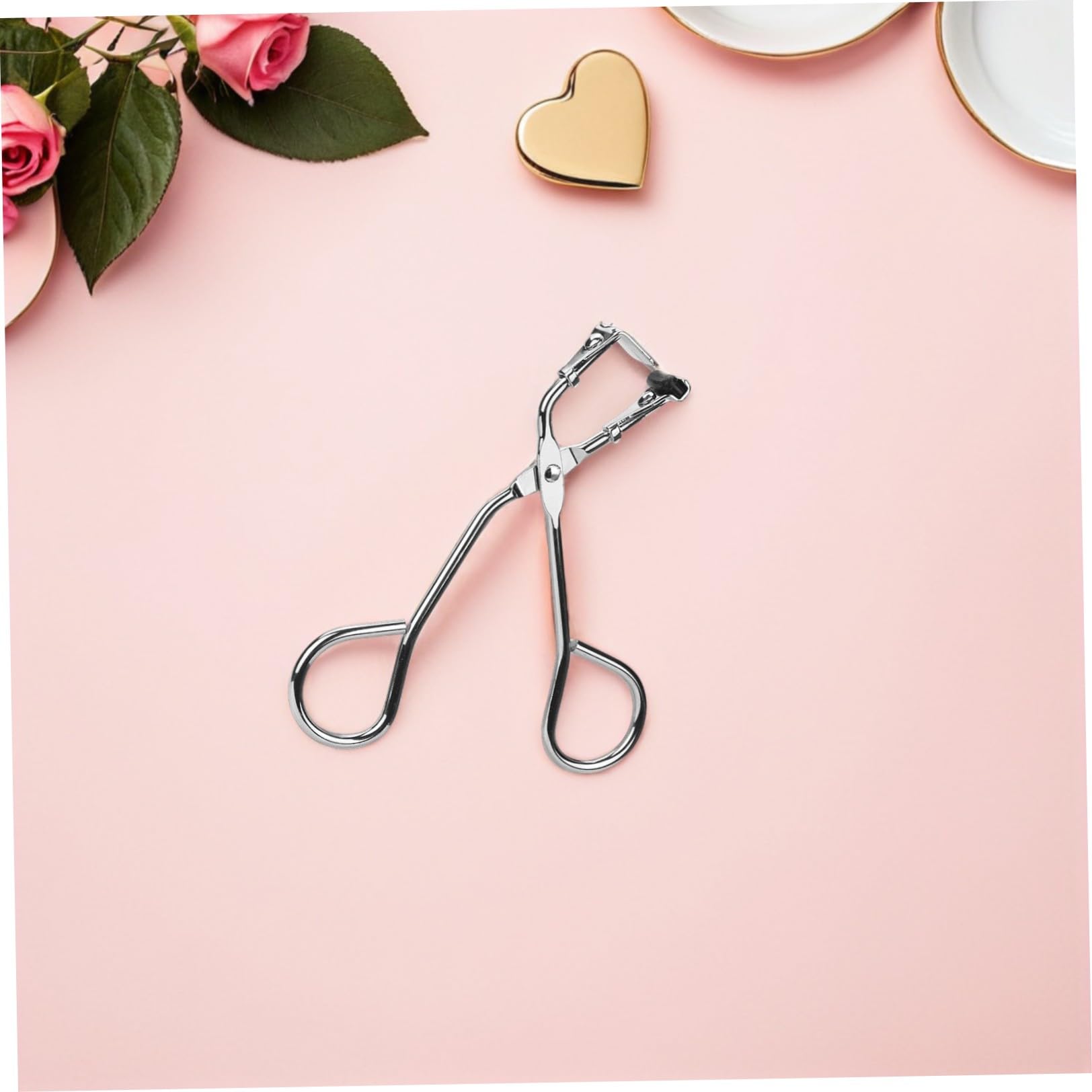 Abaodam Rizador de Pestañas y para Aplicar para Mujer de Acero Inoxidable Plateado, Curvado, Portátil y, Adecuado para Crear Pestañas Largas