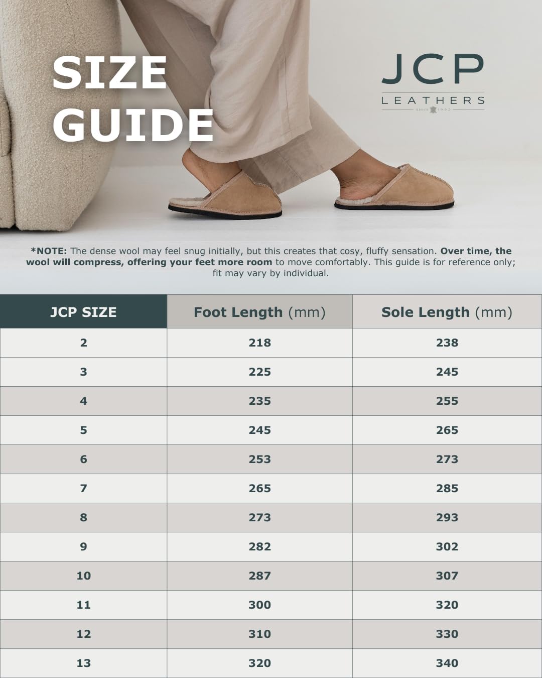 JCP Leathers Namaqua Premium - Genuine Sheepskin Slippers - Image 2