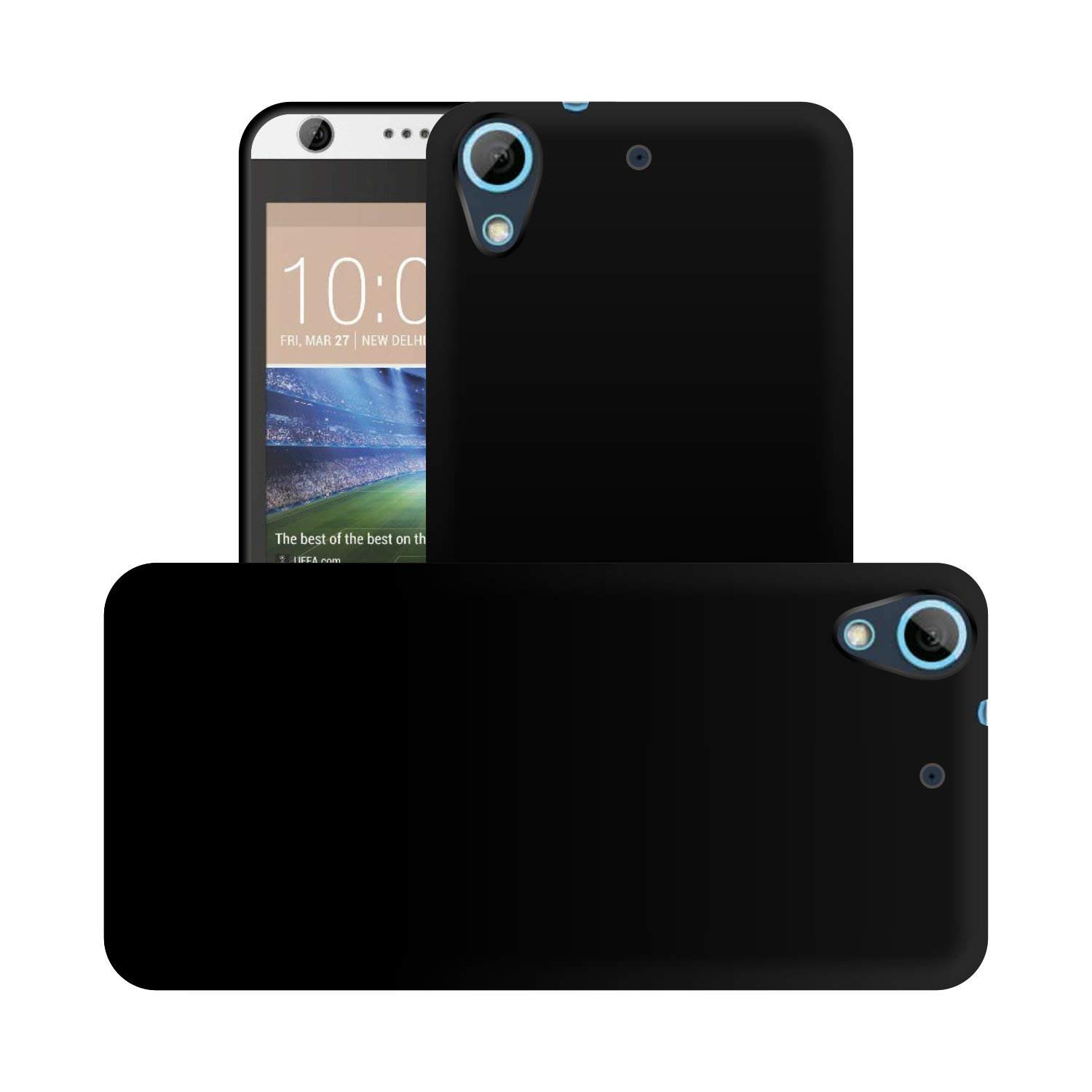 Case Creation HTC Desire 628 Soft Black Silicone Silicone, Black Rubber Silicone Back Cover, Back case, Plain Cover case for HTC Desire 628 / 628G / 628G Plus (2018) (HD Black)