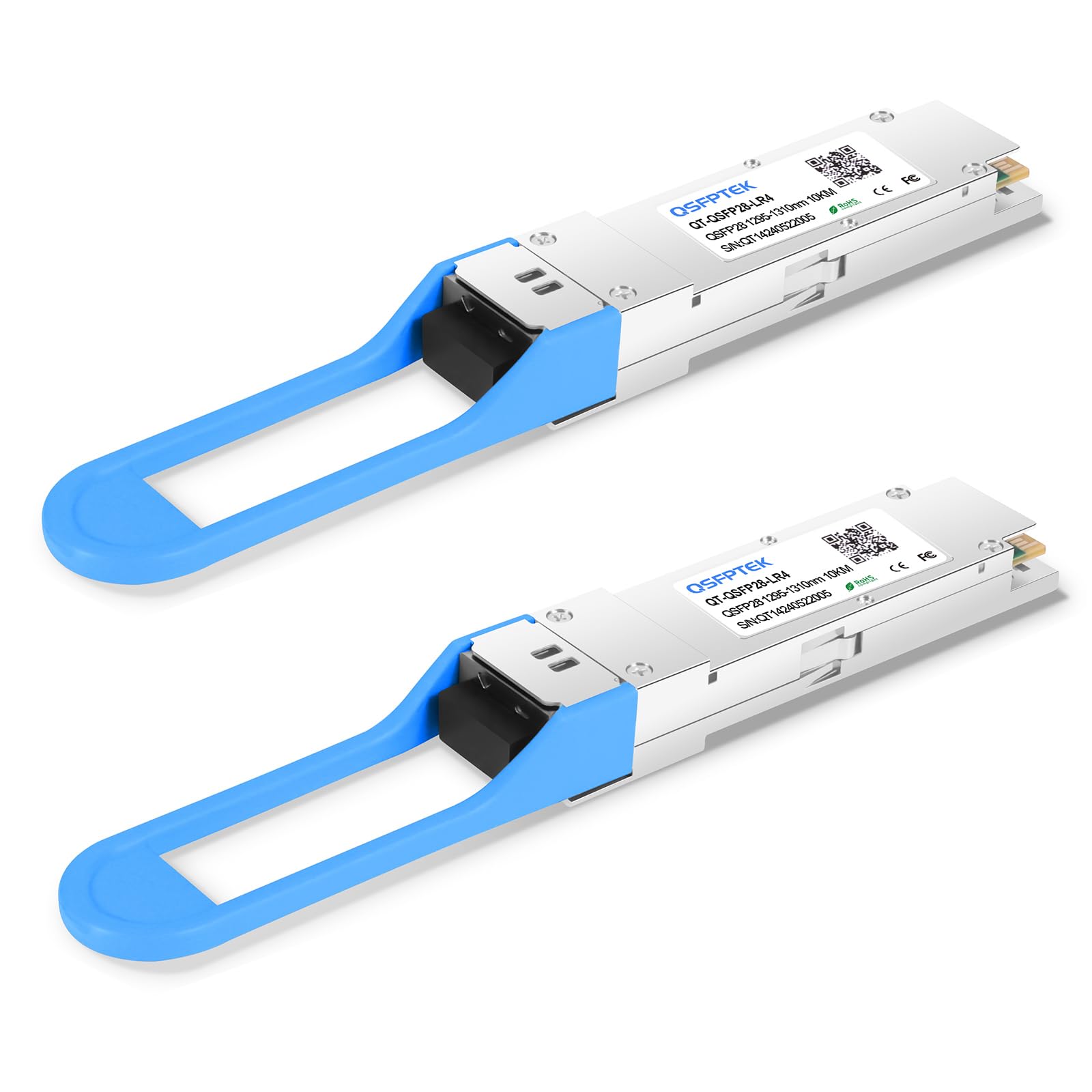 QSFPTEK 100GBASE-LR4 QSFP28 Module, 100 Gigabit 1310nm LR4 1310nm 10km DDM Duplex LC SMF Optical Transceiver for Cisco QSFP-100G-LR4-S -2pack