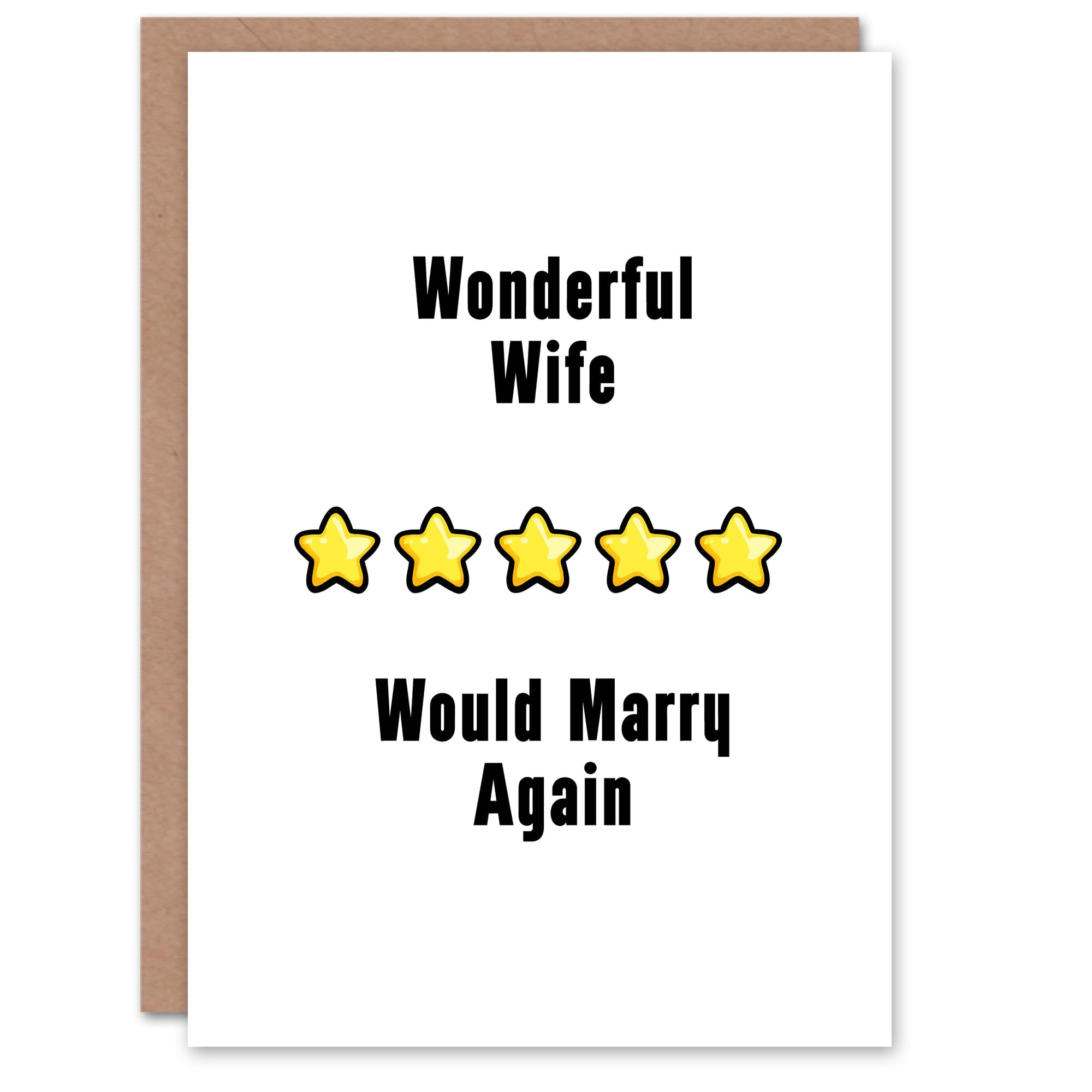 Artery8 Five Stars Wonderful Wife Would Marry Again Birthday Card