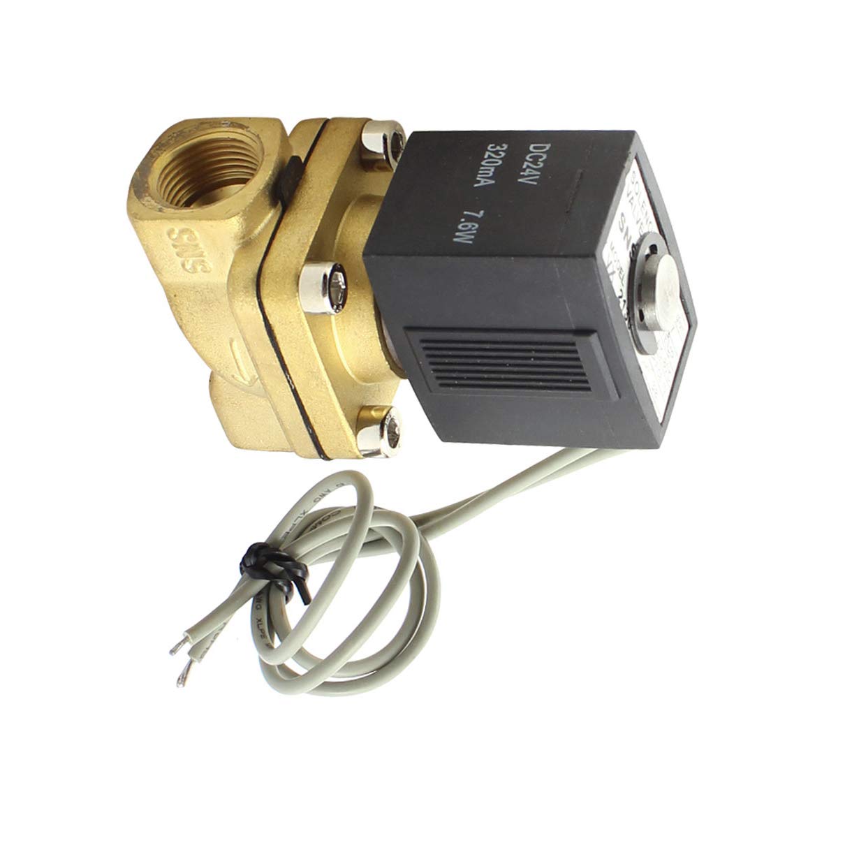 DC24V 320mA 7.6W 3/8PT Válvula solenoide eléctrica de agua a gas de 2 vías de latón Válvulas Eléctricas