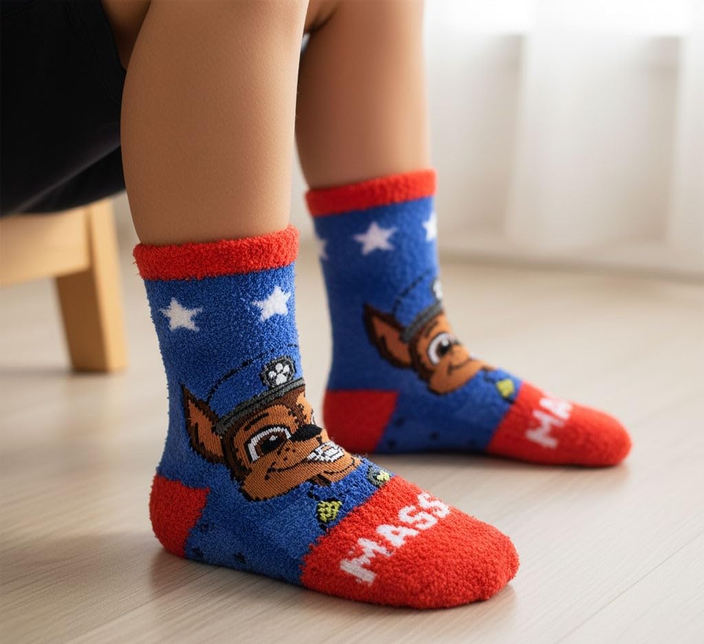 Ozabi Pack de Chaussettes Antidérapantes Enfant PAT PATROUILLE (Lot de 4)- 1047X4ABS- 23/26