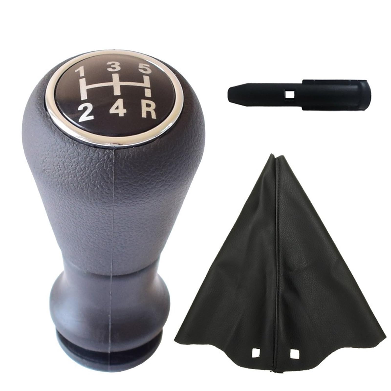 GKQRKVNM Gear Lever Compatible with Citroen for Saxo for Xsara for Xantia C2 C3 for Pluriel Car Manual 5 Speed Car Gear Shift Shifter Knob Lever Gaiter Boot(Black-Set)