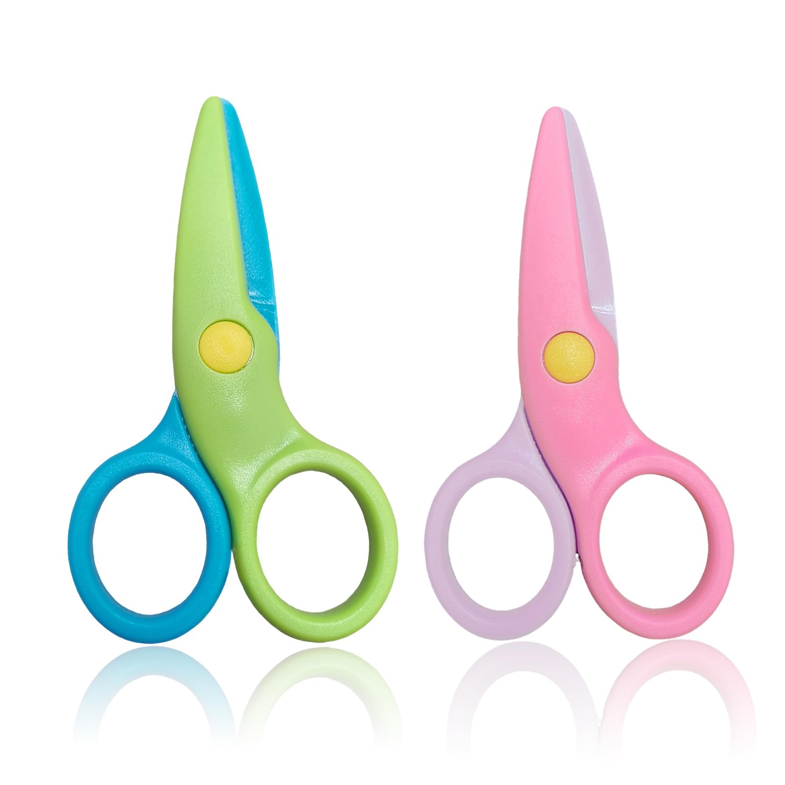 Wwzj Multicolor 2Pcs Toddlers Training Scissors, Children Safety Scissors Set Cute Scissors Colorful, Craft Scissors For Kids, Toddlers, Diy Craft Projects, Preschool Training Scissors Recommended By Teachers