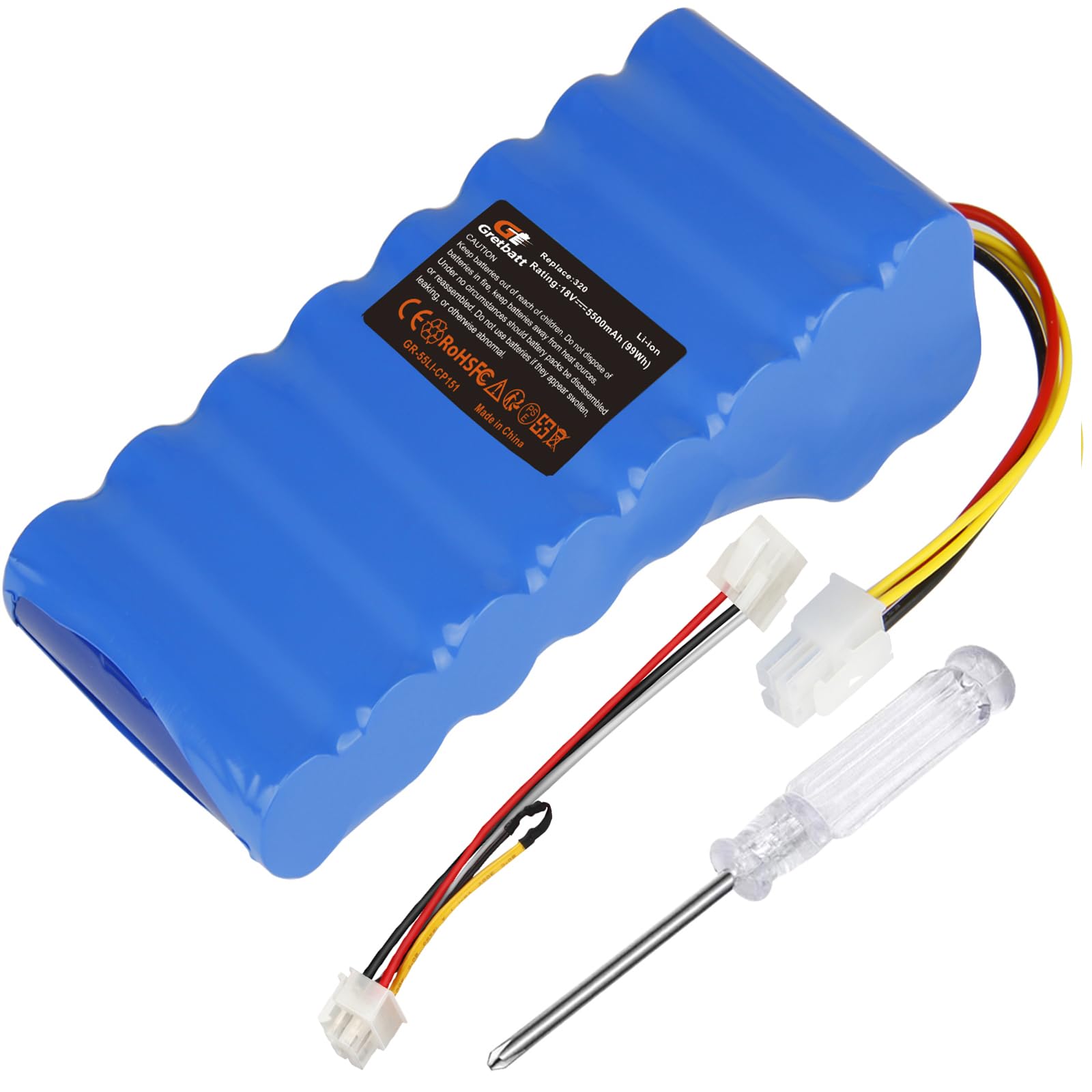 Batteria da 5.5Ah per robot tagliaerba, Batteria di ricambio per robot tagliaerba Husqvarna Automower 320, 330X, 420, 430, 430X, 440, 450X, 520, 550,580 68 33-01, 580 68 33-02 (5500 mAh/18 V)