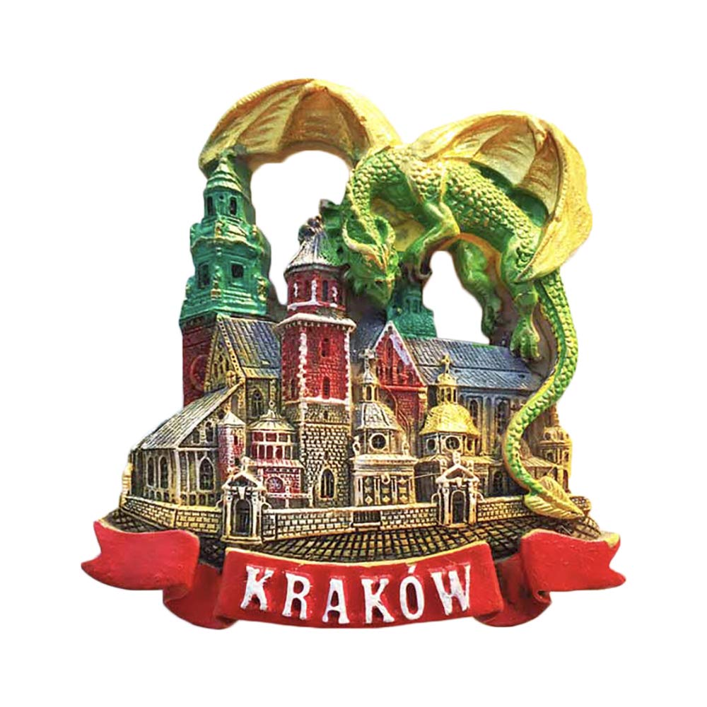 Wedarego Green Krakow Poland 3D Dragon Refrigerator Magnet Tourist Souvenirs Stickers,Home & Kitchen Decoration Poland Fridge Magnet From China