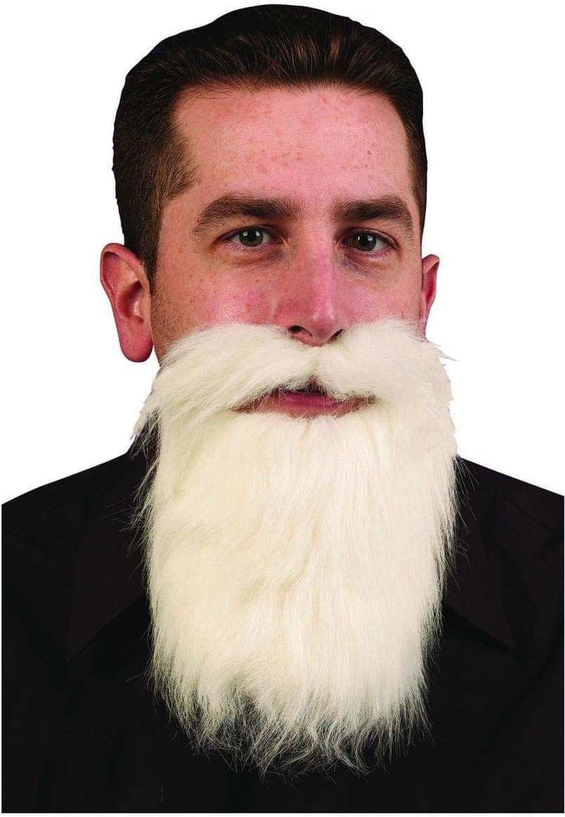 White Mustache & Long Beard Costume Accessory One Size