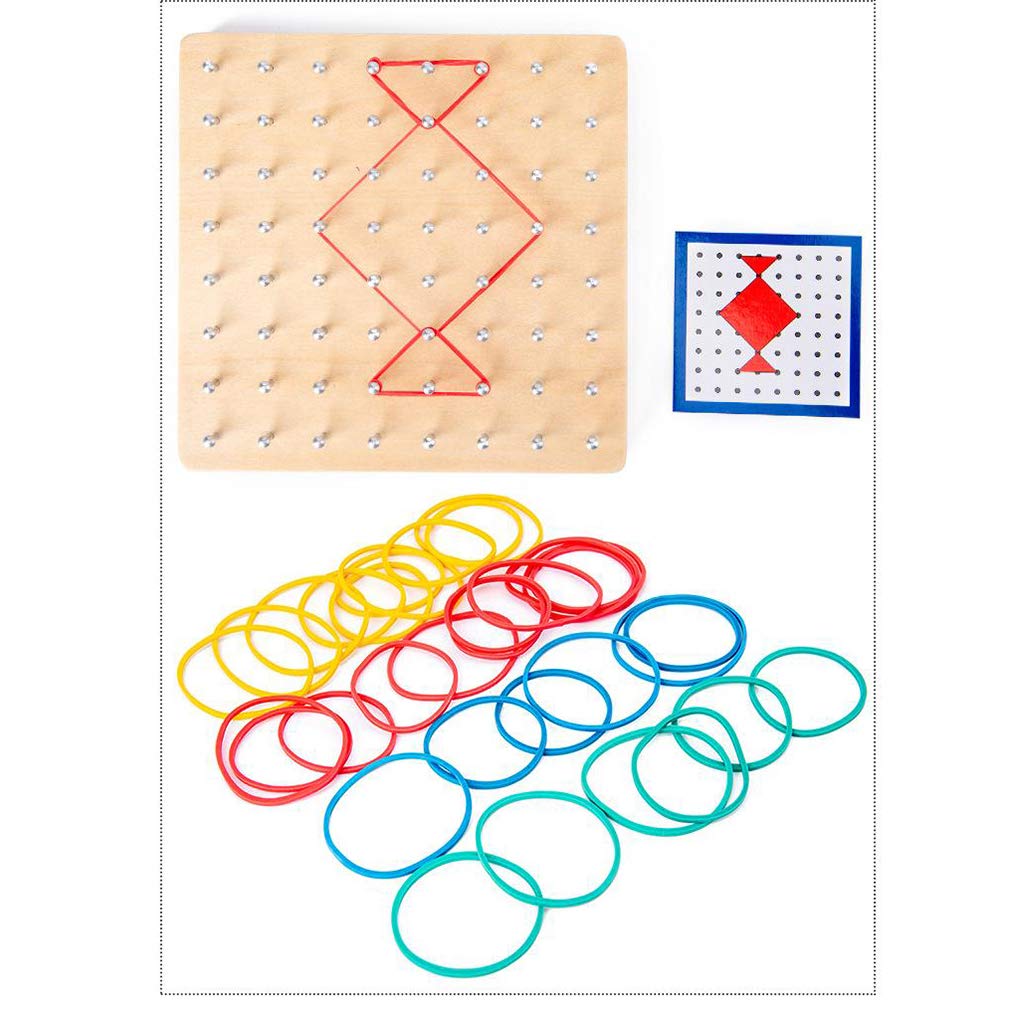 3 zestaw drewniany geoboard matematyczna manipulacyjna tablica graficzna edukacja