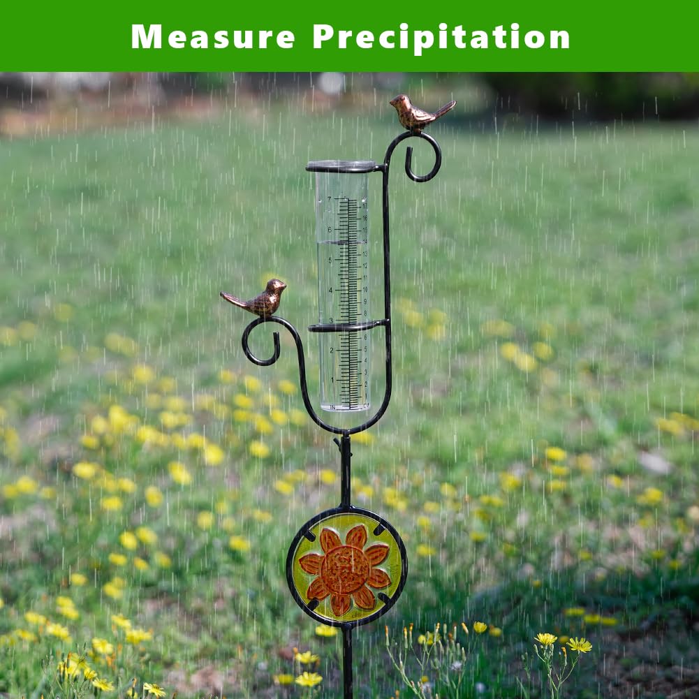 Pluviomètre Extérieur Avec Piquet - Jauge De Mesure De Pluie, Hauteur Réglable - Pour Jardin, Terrasse, Ferme - 2