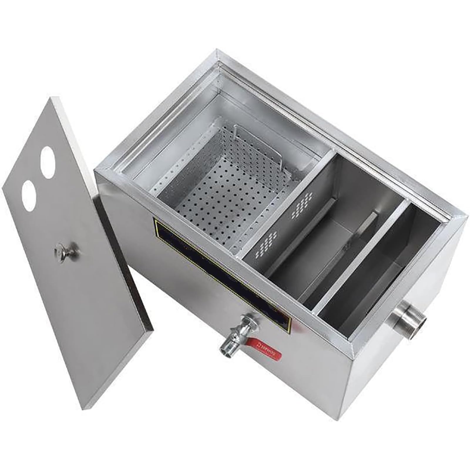 Filtre à graisse en acier inoxydable pour cuisines commerciales et restaurants, installation sous évier, collecte efficace de la graisse, facile à nettoyer et à entretenir