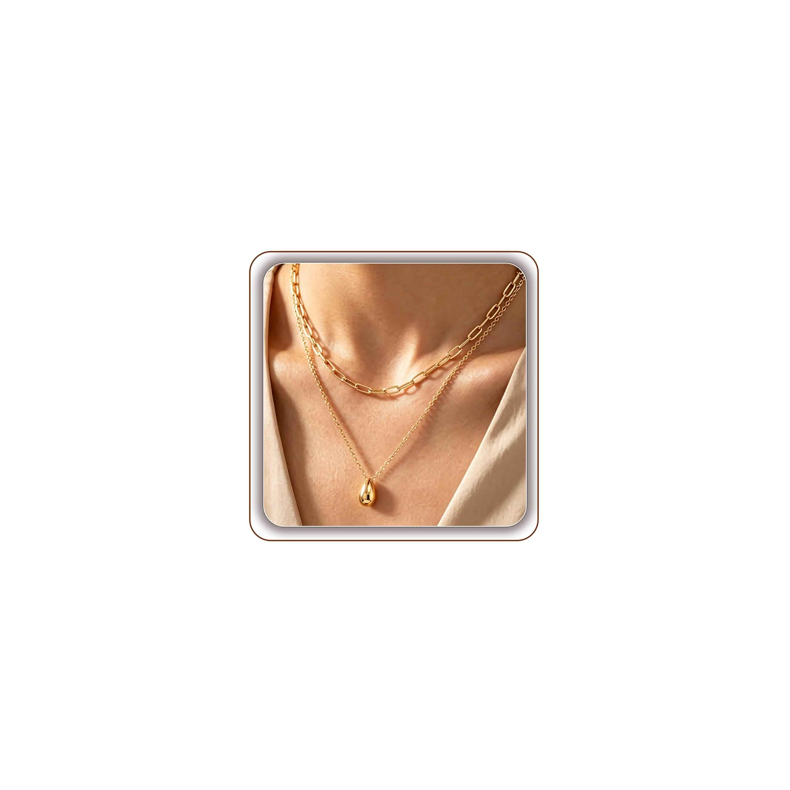 14K Gold Plated Layered Necklaces for Women, Dainty Gold Chain Necklace Set, Trendy Stackable Choker with Pendant, Minimalist Fashion Jewelry Gifts