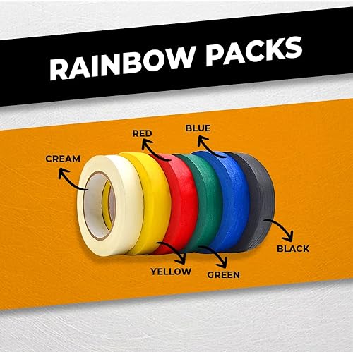 Miniatura 4 de WOD MTC5 - Cinta adhesiva de color, azul, 1.5 pulgadas x 60 yardas. Cinta colorida para maestros pintores para diversión, arte y manualidades,