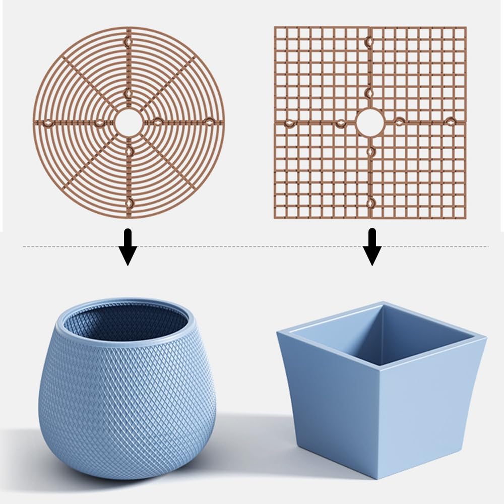Protecteur de pot de fleurs, Lot de 2 grilles de protection en plastique, Découpables, Protection du sol, jusqu'à 30 cm de diamètre, pour enfants et animaux domestiques, Usage intérieur