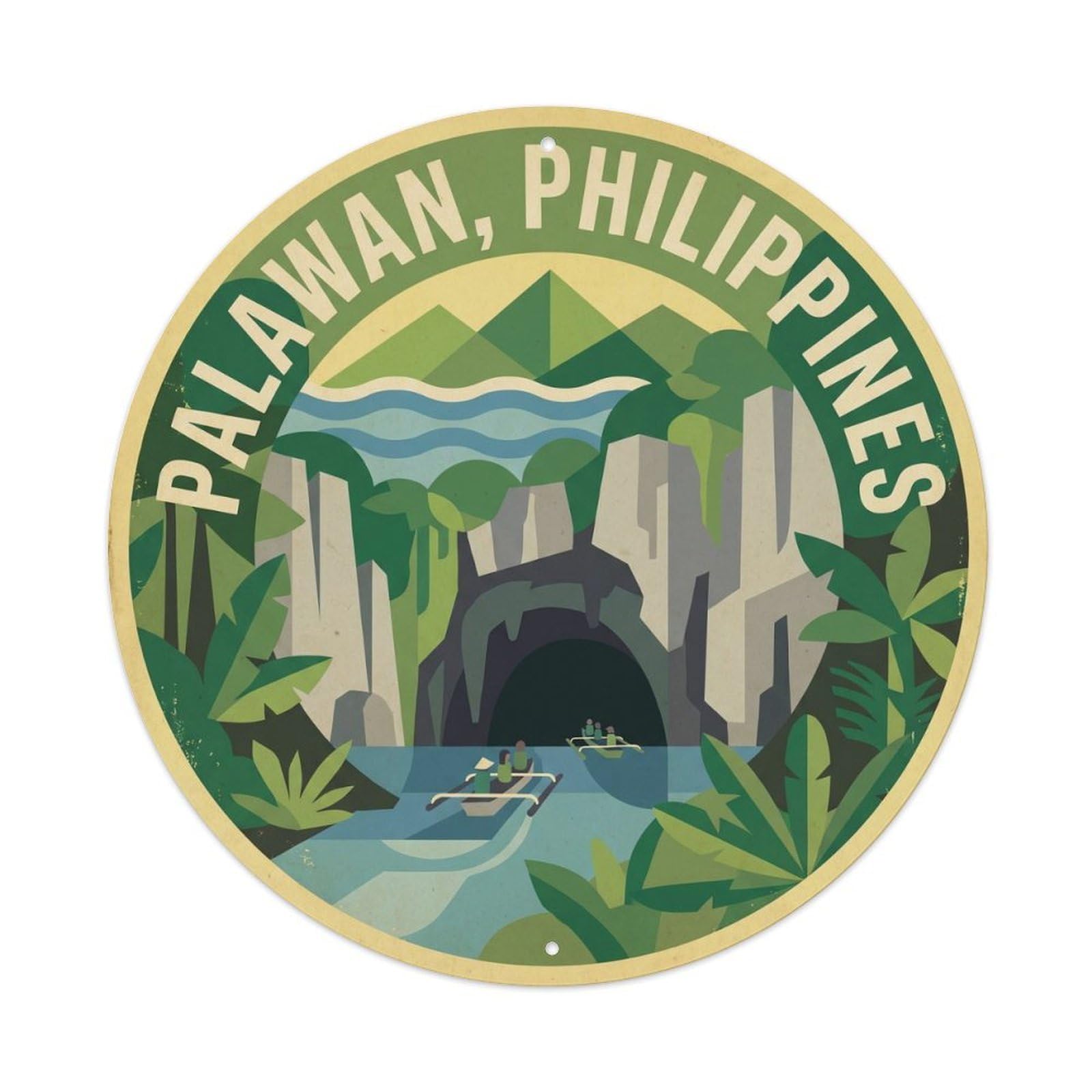 Underground River Island Adventure Coron Metal Tin Sign