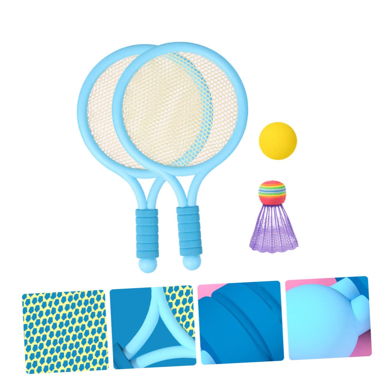 Mikinona 1Set Badminton Racket Set Lightweight Outdoor Sports for Boys Includes Rackets Shuttlecocks Durable Eye Catching Design for School Playtime Activities