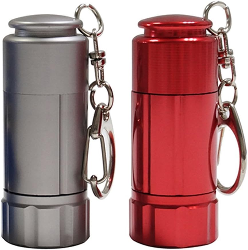 KENO Mini USB Rechargeable LED Keychain Flashlight Battery Powered Flashlight Key Chain Flashlights Small Flashlight Torch Light Aluminum LED Keychain Flashlight(2 pack,Silver+Red)