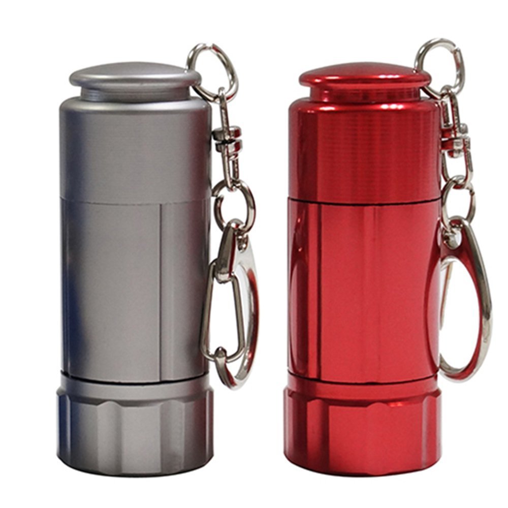 KENO Mini USB Rechargeable LED Keychain Flashlight Battery Powered Flashlight Key Chain Flashlights Small Flashlight Torch Light Aluminum LED Keychain Flashlight(2 pack,Silver+Red)