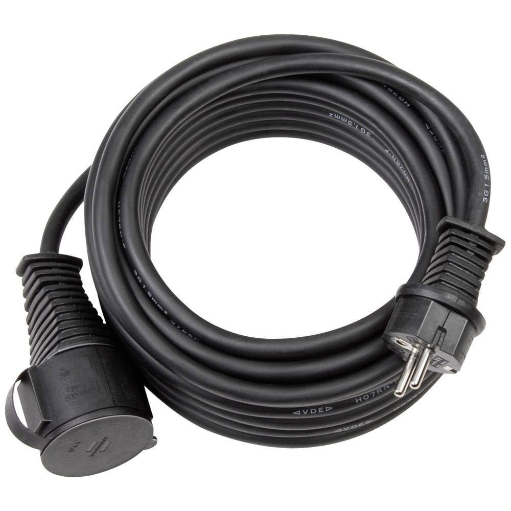 Brennenstuhl Baustellen-Verlängerungskabel IP44 (25m Kabel, H07RN-F 3G2,5, für den Außenbereich und den Einsatz auf Baustellen) schwarz