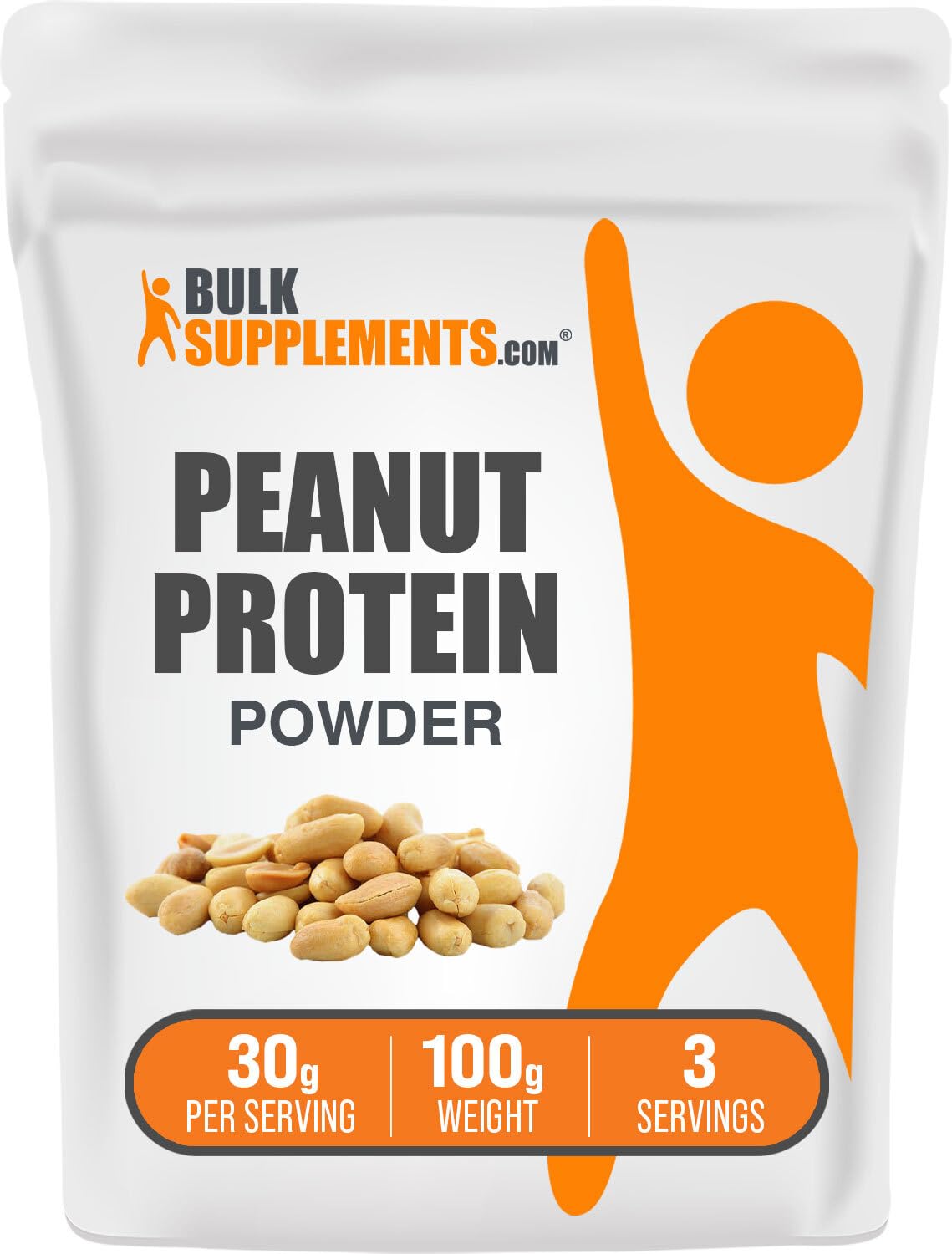 BulkSupplements.com Peanut Protein Powder - Peanut Protein Flour, Gluten Free, 30g per Serving, 100g (3.5 oz) (Pack of 1) Unflavored 3.53 Ounce (Pack of 1)